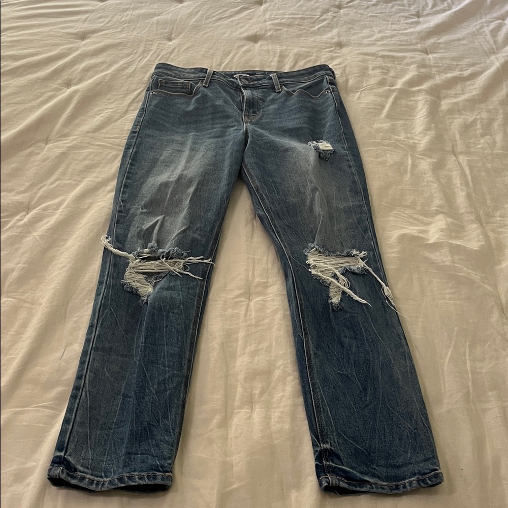Distressed Blue Jeans